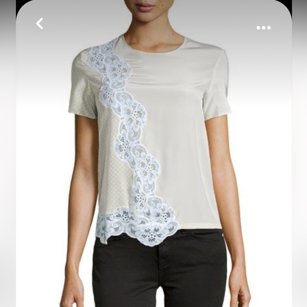 Stella McCartney Silk and Lace Marquis top, sz 42 NWT